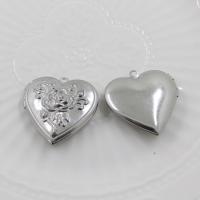 Fashion Locket Pendants 304 Stainless Steel Heart with photo locket original color Sold By PC