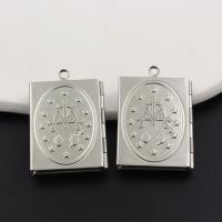 Fashion Locket Pendants, 304 Stainless Steel, with photo locket, original color, 27x39mm, Sold By PC