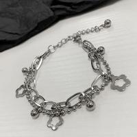 Zinc Alloy Bracelet with 1.97inch extender chain Double Layer & for woman nickel lead & cadmium free Length Approx 6.3 Inch Sold By PC