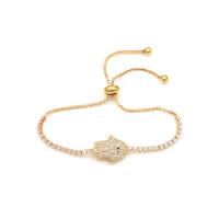Cubic Zirconia Micro Pave Brass Bracelet plated Adjustable & micro pave cubic zirconia & for woman nickel lead & cadmium free 65mm Sold Per Approx 3.94-10.24 Inch Strand