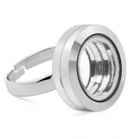304 Stainless Steel medailonek kroužek, s Sklo, hand leštěný, módní šperky & unisex, Původní barva, 20mm,19.85*17.5mm, Prodáno By PC