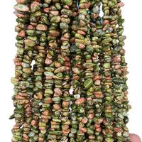 Unakite grânulos, Flores verdes, Irregular, polido, DIY, 3x5mm, Aprox 300PCs/Strand, vendido para Aprox 80 cm Strand
