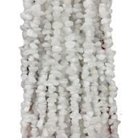 Grânulos de Jade, Irregular, polido, DIY, branco, 3x5mm, Aprox 300PCs/Strand, vendido para Aprox 80 cm Strand