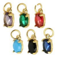 Cubic Zirconia Brass Pendants, with Cubic Zirconia, gold color plated, DIY, more colors for choice, nickel, lead & cadmium free, 5x10x3.50mm, Hole:Approx 3mm, Sold By PC