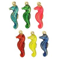Brass Jewelry Pendants, Seahorse, gold color plated, DIY & enamel, more colors for choice, nickel, lead & cadmium free, 8x21x3.50mm, Hole:Approx 1mm, Sold By PC