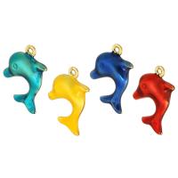 Brass Jewelry Pendants Dolphin gold color plated DIY & enamel nickel lead & cadmium free Approx 1.5mm Sold By PC