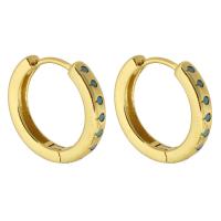 Brass Huggie Hoop Earring, with Resin, Donut, gold color plated, fashion jewelry & for woman, golden, nickel, lead & cadmium free, 3x17x18mm, Sold By Pair