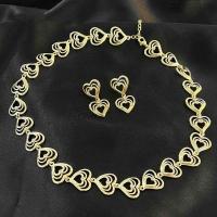 Brass Jewelry Set, Heart, gold color plated, different styles for choice & for woman & hollow, gold, 15x30mm, Sold By PC