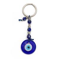 Bag Purse Charms Keyrings Keychains, Tibetan Style, platinum plated, different styles for choice & enamel, blue, 110mm, Sold By PC