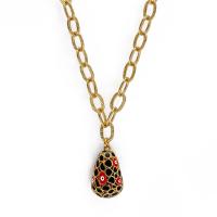 Evil Eye Jewelry Necklace, Brass, gold color plated, different styles for choice & for woman & enamel, more colors for choice, 495mm, Sold By PC