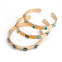 Evil Eye Jewelry Bracelet, Brass, gold color plated, Adjustable & for woman & enamel, more colors for choice, Sold By PC