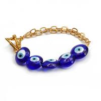 Bracelet Evil Eye bijoux, résine, avec laiton, fait à la main, pour femme, plus de couleurs à choisir, 210mm, Vendu par PC