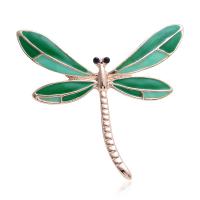 Enamel Brooch Zinc Alloy Dragonfly gold color plated for woman Sold By PC