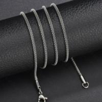 Stainless Steel Chain Necklace, 304 Stainless Steel, Hydrolysis, original color, 2.50mm, Sold Per Approx 60 cm Strand