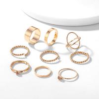 Tibetan Style Ring Set, plated, nine pieces & for woman & with rhinestone, more colors for choice, nickel, lead & cadmium free, US Ring Size:3-7, Sold By Set