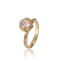 Cúbicos Circonia Micro Pave anillo de latón, metal, 18K chapado en oro, Ajustable & diferentes estilos para la opción & para mujer, Vendido por UD