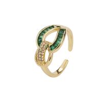 Kubieke Circonia Micro Pave Brass Ring, Messing, Dragonfly, 18K verguld, micro pave zirconia & voor vrouw, meer kleuren voor de keuze, 23x33x5.60mm, Verkocht door PC