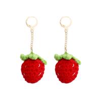 Tibetan Style Drop Earrings, with Caddice, knit, fashion jewelry & for woman, two different colored, 70x30mm, Sold By Pair