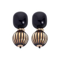 Zinc Alloy Drop Earrings with Resin fashion jewelry & for woman & enamel two different colored Sold By Pair