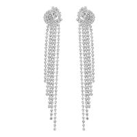 Fashion Fringe Boucles d'oreilles, alliage de zinc, bijoux de mode & pour femme & avec strass, plus de couleurs à choisir, 105x15mm, Vendu par paire