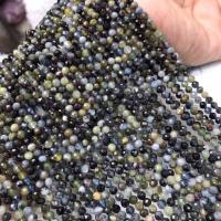 Perles bijoux en pierres gemmes, tourmaline, poli, DIY, vert foncé, 4mm, Longueur:38 cm, Vendu par PC