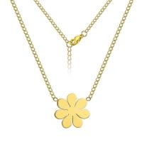 Stainless Steel Jewelry Necklace, 304 Stainless Steel, with 5 extender chain, Daisy, plated, fashion jewelry & Unisex, more colors for choice, 12x11.70mm, Length:45 cm, Sold By PC