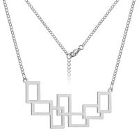 Edelstahl Schmuck Halskette, 304 Edelstahl, mit Verlängerungskettchen von 5, Geometrisches Muster, plattiert, Modeschmuck & unisex, keine, 45.30x24.40mm, Länge:45 cm, verkauft von PC