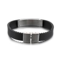 Cowhide Bracelet, 304 Stainless Steel, with Split Layer Cowhide Leather & Fiber, fashion jewelry & Unisex, 70x12mm, Sold By PC