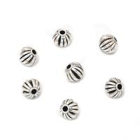 Tibetan Style Spacer Beads, Pumpkin, antique silver color plated, DIY, nickel, lead & cadmium free, 6x6.50mm, Approx 100PCs/Bag, Sold By Bag