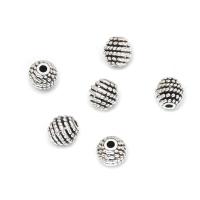 Perles intercalaires en alliage de zinc, Plaqué de couleur d'argent, DIY, protéger l'environnement, sans nickel, plomb et cadmium, 7.87mm, Environ 100PC/sac, Vendu par sac