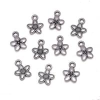 Tibetan Style Flower Pendants, antique silver color plated, Unisex, nickel, lead & cadmium free, 10x13mm, Approx 100PCs/Bag, Sold By Bag