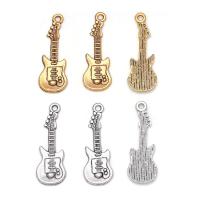 Musical Instrument Shaped Tibetan Style Pendants, Guitar, plated, Unisex, more colors for choice, nickel, lead & cadmium free, 10.50x31mm, Approx 100PCs/Bag, Sold By Bag