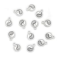 Zinc Alloy Pendants Flat Round antique silver color plated Unisex nickel lead & cadmium free Approx Sold By Bag