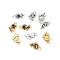 Tibetan Style Flower Pendants, Rose, plated, Unisex, more colors for choice, nickel, lead & cadmium free, 10.50x18mm, Approx 100PCs/Bag, Sold By Bag