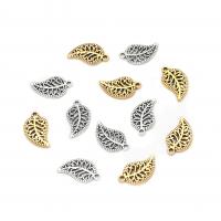 Tibetan Style Leaf Pendants, plated, Unisex & hollow, more colors for choice, nickel, lead & cadmium free, 11x19mm, Approx 100PCs/Bag, Sold By Bag