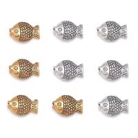 Tibetan Style Animal Pendants, Fish, plated, DIY, more colors for choice, nickel, lead & cadmium free, 12x9mm, Approx 100PCs/Bag, Sold By Bag