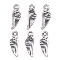Wing Shaped Tibetan Style Pendants, antique silver color plated, Unisex, nickel, lead & cadmium free, 6x18mm, Approx 100PCs/Bag, Sold By Bag