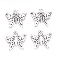 Tibetan Style Animal Pendants, Butterfly, antique silver color plated, Unisex, nickel, lead & cadmium free, 17x19.50mm, Approx 100PCs/Bag, Sold By Bag