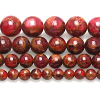 Gemstone Smycken Pärlor, Cloisonne Stone, Rund, DIY & olika storlek för val, röd, Säljs av Strand