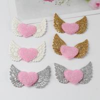 Hair Accessories DIY Findings, Cloth, Wing Shape, more colors for choice, 50x40mm, Sold By PC