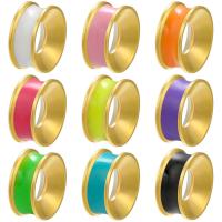 Messing spacer perler, guldfarve belagt, du kan DIY & emalje, flere farver til valg, nikkel, bly & cadmium fri, 9x4mm, 10pc'er/Bag, Solgt af Bag