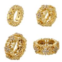 Brass Spacer Beads, plated, DIY & different size for choice & micro pave cubic zirconia & hollow, more colors for choice, nickel, lead & cadmium free, 10PCs/Bag, Sold By Bag