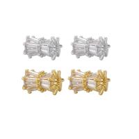 Brass Spacer Beads plated DIY & micro pave cubic zirconia nickel lead & cadmium free Sold By Bag