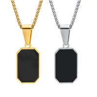 Stainless Steel Jewelry Necklace, 304 Stainless Steel, polished, fashion jewelry & for man & epoxy gel, more colors for choice, 12x21mm, Length:Approx 19.68 Inch, Sold By PC