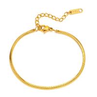 Stainless Steel Jewelry Bracelet, 304 Stainless Steel, Vacuum Ion Plating, fashion jewelry & for woman, golden, 1.90mm, Length:Approx 6.3-7.9 Inch, Sold By PC