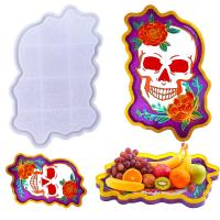 DIY Epoxy Mold Set, Silicone, Skull, 275x275x20mm, Sold By PC