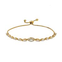 Cubic Zirconia Micro Pave Brass Bracelet Adjustable & micro pave cubic zirconia & for woman nickel lead & cadmium free Sold Per Approx 5.1 Inch Strand