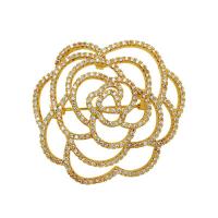Cubic Zirconia Brooch, Brass, micro pave cubic zirconia & for woman, more colors for choice, nickel, lead & cadmium free, 40x38mm, Sold By PC