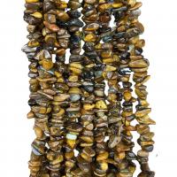 Tiger Eye Beads, Uregelmæssig, poleret, du kan DIY, jord gul, 3x5mm, Ca. 300pc'er/Strand, Solgt Per Ca. 80 cm Strand