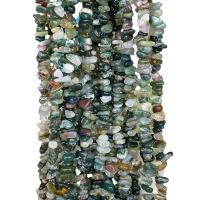 Natural Indian Agate Beads, irregular, polished, DIY, deep green, 3x5mm, Approx 300PCs/Strand, Sold Per Approx 80 cm Strand